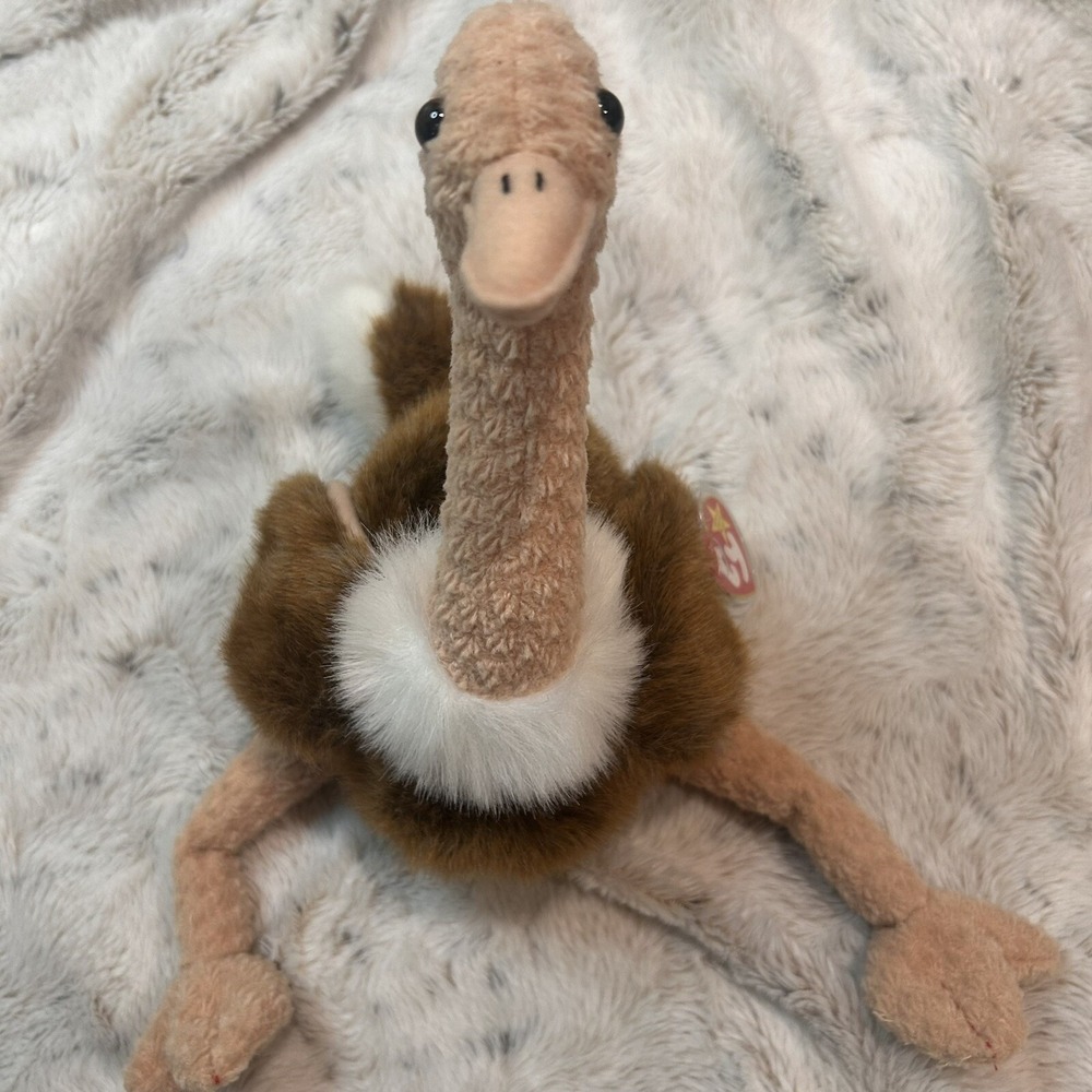 Ty Beanie Babies Stretch the Ostrich‎ 10" Beanbag Plush Stuffed Animal Toy